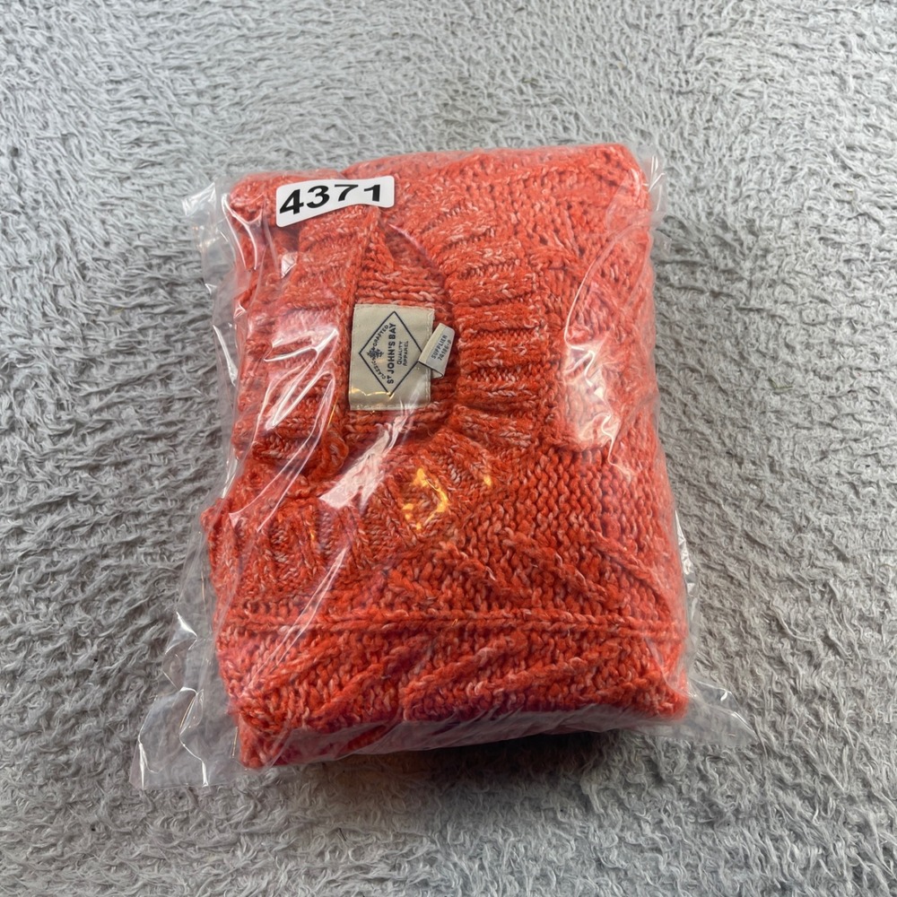 St Johns Bay Womens Orange Marled Cable Knit Sweater High Low Hem Size M - Picture 9 of 9